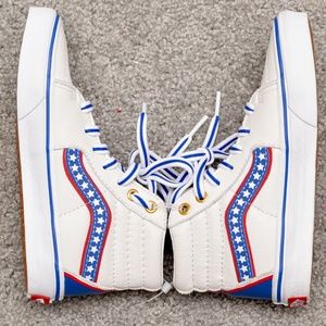 NWT VANS Hightop Red, White, and Blue shoes